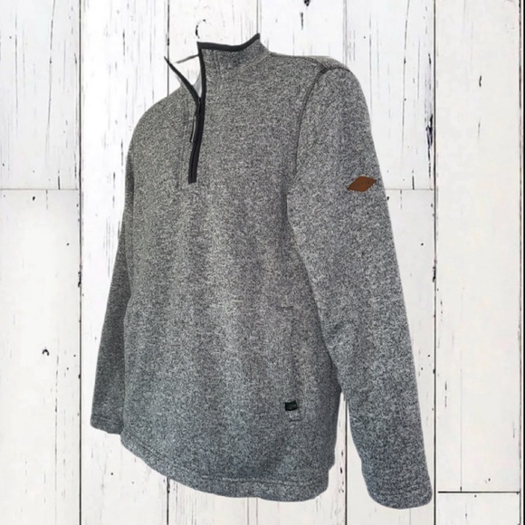 Orvis Sherpa Lined 1/4 Zip Pullover Sweater Men’s Small Gray Fleece Lined Jacket - Picture 4 of 13